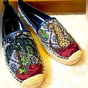 Cheetah needlepoint espadrille
